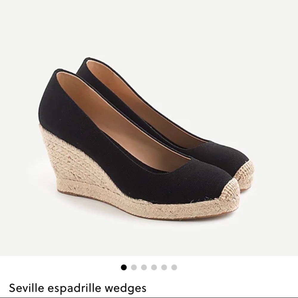Jcrew Navy Canvas Espadrille Wedges